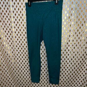 Blue leopard print leggings teal size L